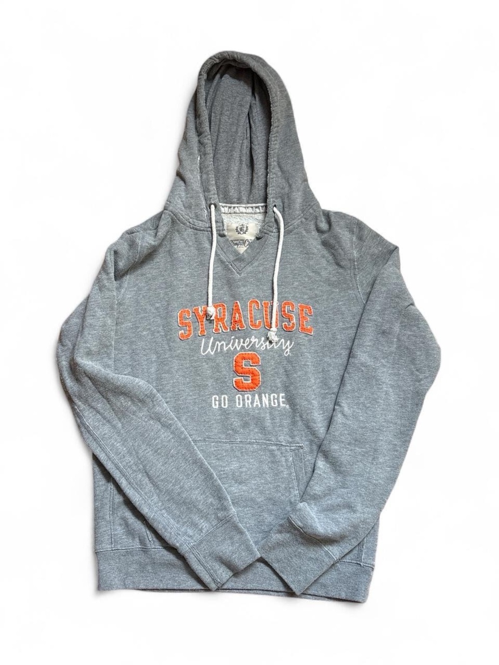 Vintage Campus Crew Syracuse University Go Orange Hoodie Grey Felt Letters Large